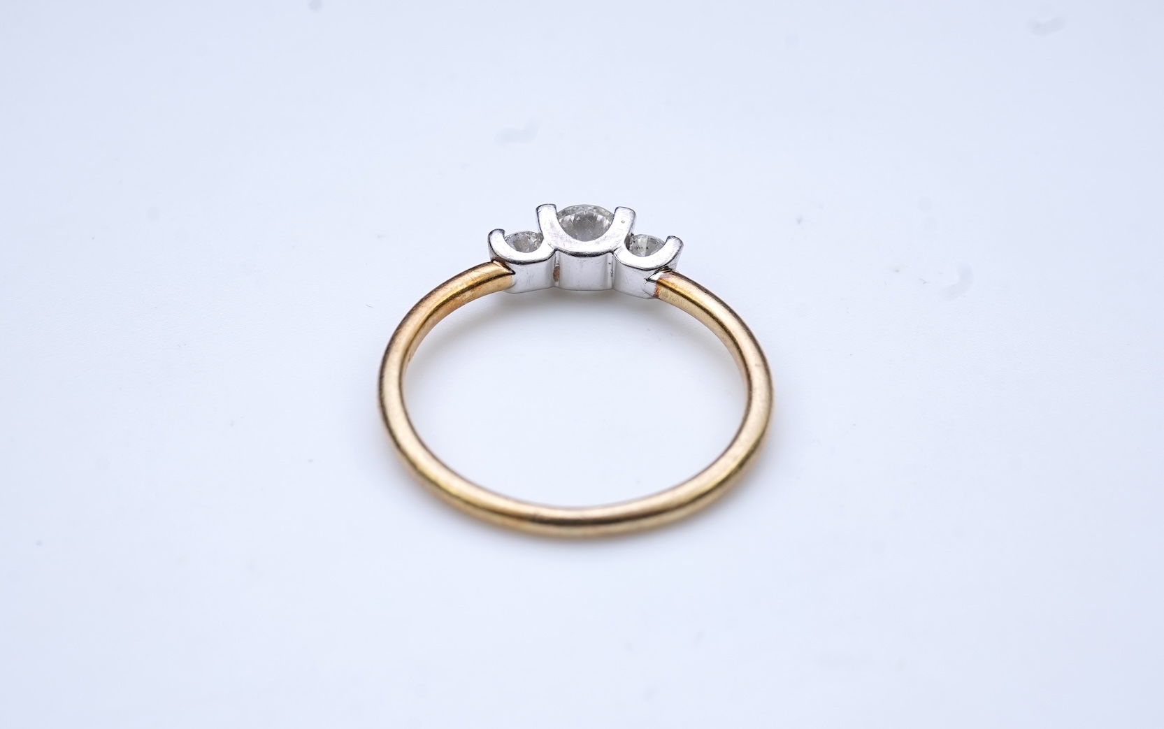 A three-stone diamond ring
